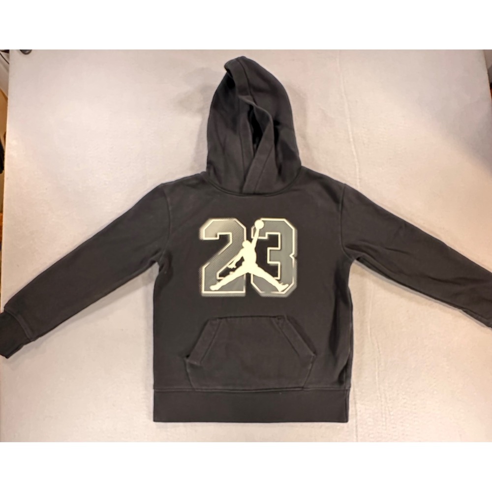 Jordan Kids Black Pullover Hoodie Jumpman 23 Graphic Sweatshirt Size S 8-10 YRS‎